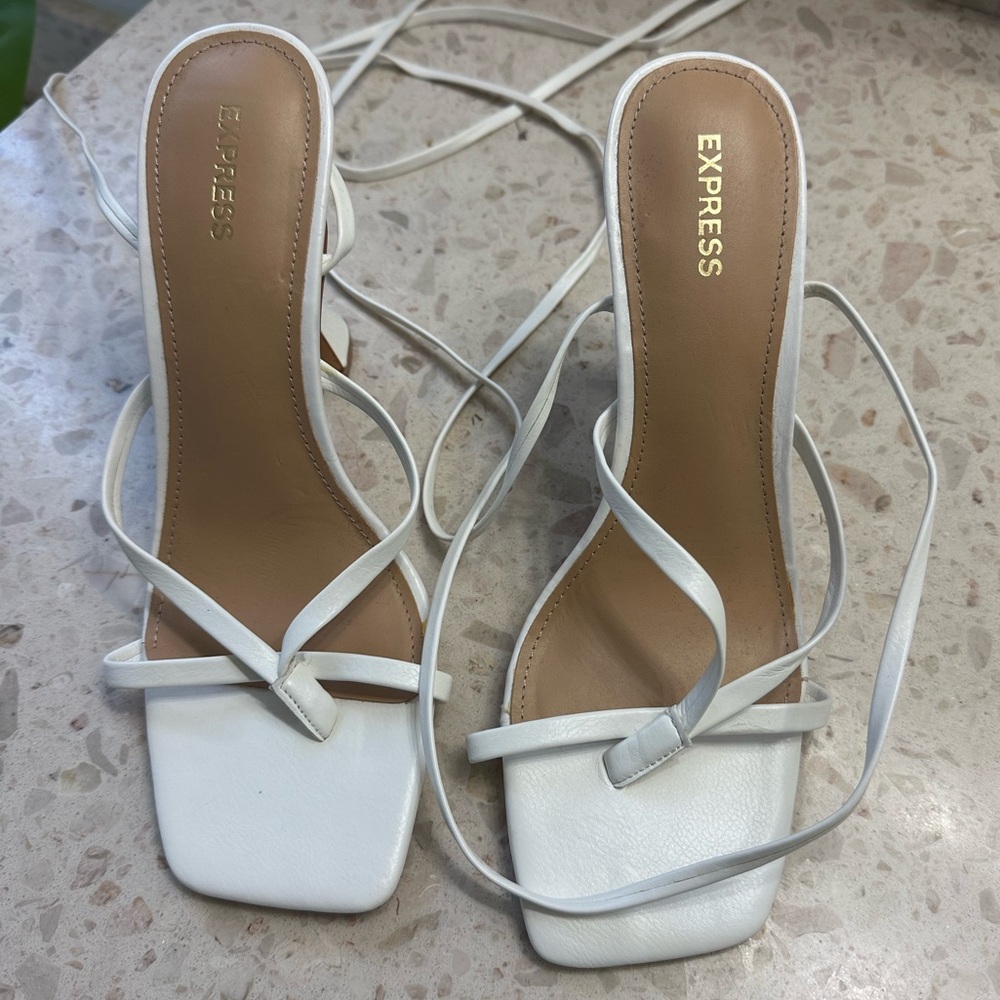 Express Brand new strappy white sandals